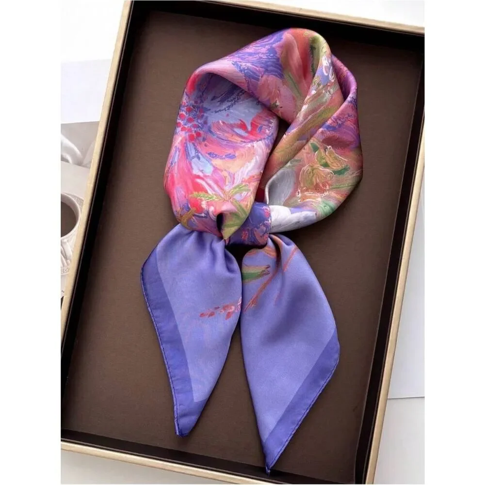 Elegant Floral Purple Scarf M800